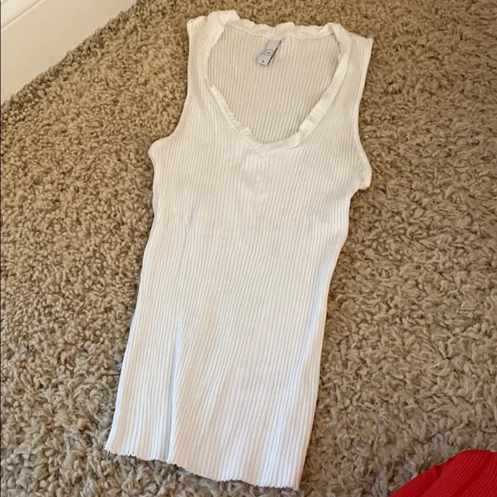 Cream stretchy tank
